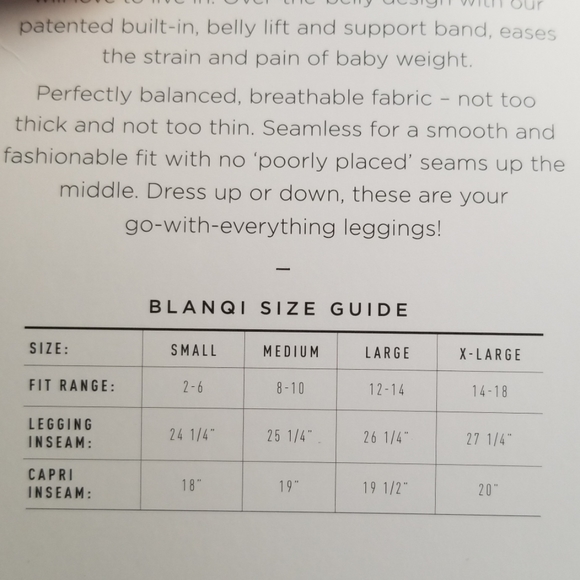 Blanqi Black Maternity Support Leggings - Picture 4 of 5